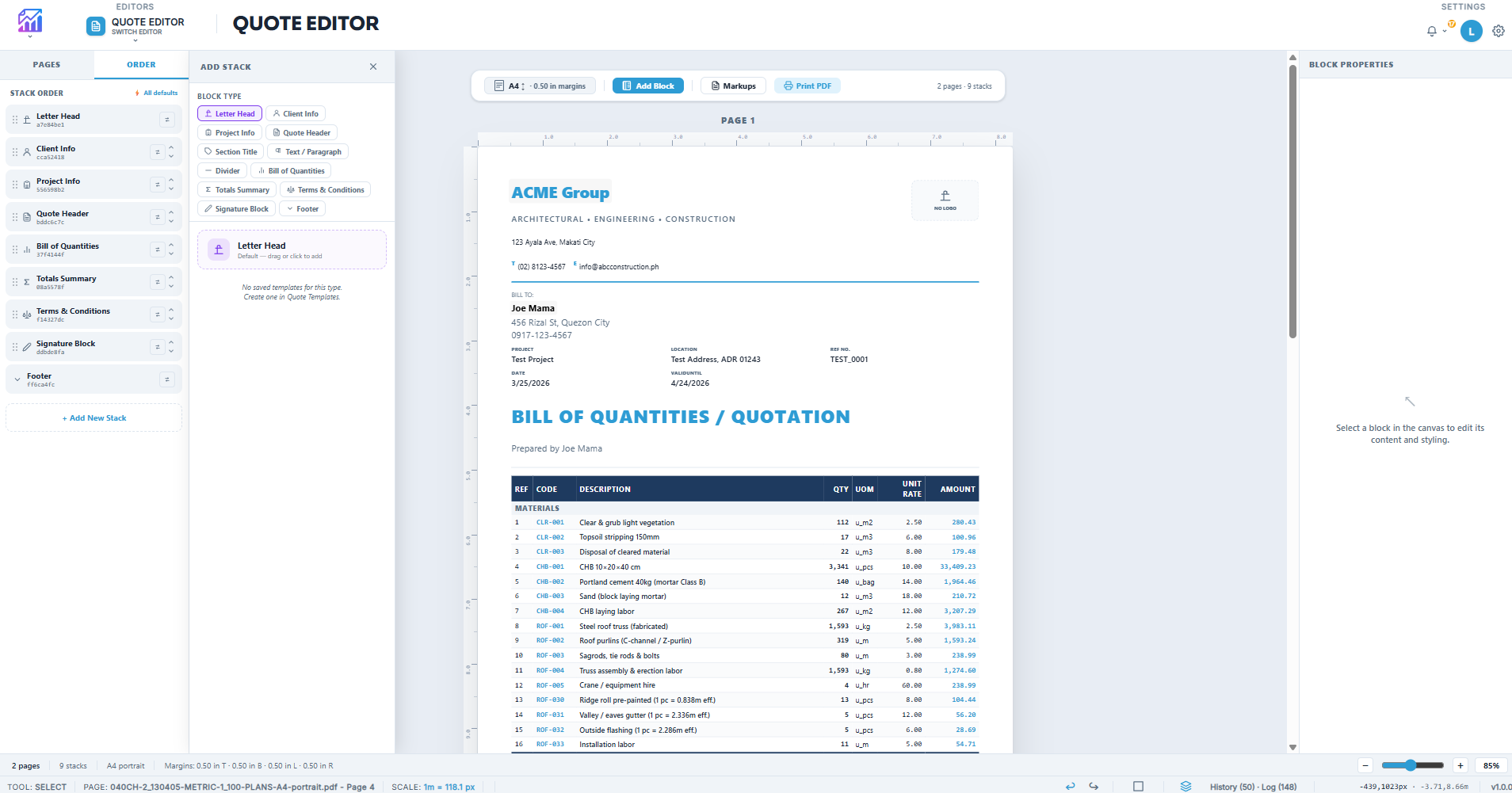 And toss all of that into a quote with a click!